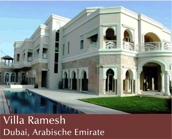 Villa Ramesh - Dubai - Bordüren - Ornamente - Intarsien-Tafelparkett - Intarsienboden